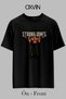Gym Fitness Printed T-Shirt Oversize Black Men's T-Shirt (Bol Cut)