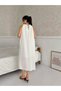 Ecru Halter Neckline Wide Cut Dress - 5