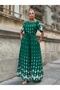 Viscose Fabric Patterned Wide Leg Bottom Top Set - 5