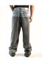 Dual-Texture Denim Jeans - 4