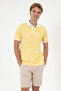 Men's Regular Fit Polo Collar Yellow T-Shirt 50299663-Vr094