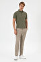 Men's Carrot Fit Dark Khaki Canvas Trousers 50300438-Vr111