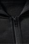 Unisex Relax Fit Relax Fit Cotton Inside Fleece Double Pocket Zip-Up Black Hooded Sweatshirt - 3