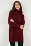 Regular Fit Side Slit High Neck Long Knit Sweater Sweater 4616141Y - 4