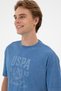 Men's Comfort Fit Crew Neck Indigo T-Shirt 50300228-Vr028 - 2