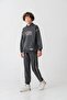 New York Brooklyn Printed Kangaroo Pocket Side Piping Boys Bottom Top Tracksuit Set - 3