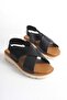 Rony Black Genuine Leather Women's Cross Sandals - 2
