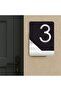 Apartment -Wall - Door - Hotel Number Laser Cut (Black & Mirror Silver 14X10 cm) Number 3 Three