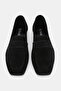 Women's Black Suede Genuine Leather 36-41 Number Loafer Ballet - 3