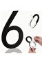 Wall - Door Number Size 15 cm - 3 mm Laser Cut Black Plexiglass Self Adhesive No -6 Six