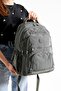 Crinkle Fabric Water Resistant Large Size Clinker School Bag Backpack/Laptop Travel 1087