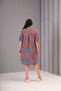 Women's Plus Size Orange-Green, Front Length Button Woven Fabric Midi Length Dress 65N39084 - 3