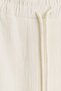 Ecru Large Size 100% Cotton Muslin Fabric Women's Trousers – Narrow Leg, Pockets, Comfortable Fit - 7