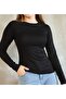 Soft Touch Modal Combed Cotton Basic Black Blouse Long Raglan Sleeve Women's Body Lycra T-Shirt - 2