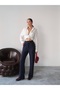 Women's Valeria Waist Velcro Palazzo Pants, Crepe Fabric, 4 Seasons - 4