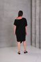 Women's Plus Size Black, Shoulder and Pocket Detailed, Stone Embroidered, Asymmetrical Leather Detailed Dress 65N39090 - 4