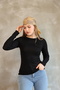 Soft Touch Modal Combed Cotton Basic Black Blouse Long Raglan Sleeve Women's Body Lycra T-Shirt - 4