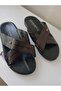 Cross Band Faux Leather Men's Slippers