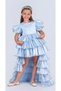 Stony Crown Front Short Back Long Trailing Birthday Party Girl Children Evening Dress - 2