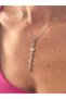 Y Necklace, Stone Detailed Design Venice, Gold & Silver Color, Adjustable Chain, 40+5 cm - 8