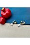 Steel Zircon Stone Hoop Pearl Earrings - 5