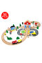 Wooden Train Set for Kids – 50 PCS Railway Track with Station, Figures & Signs | Educational Toy