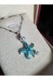 Women's Steel Necklace - White Color with Starfish Detail and Zircon Stones, Women's Necklace - 3