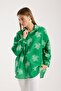 Patterned Printed Voile Loose Oversized Shirt - 4