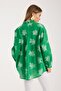 Patterned Printed Voile Loose Oversized Shirt - 8