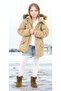 Girl's Waterproof Machine Washable Canvas Fabric Thick Winter Coat - 4
