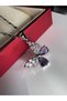 Women's Steel Necklace - Butterfly Detak Zircon Stone White Color, Women's Necklace - 3
