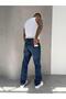 Navy Laser-Cut Baggy Jeans - 5