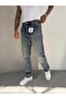 Dark Blue Washed Baggy Jeans - 4