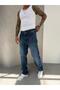 Navy Laser-Cut Baggy Jeans - 3