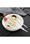 4-Piece Stainless Steel Cutlery Set White/Gold - 4