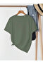 Gray Floral Design Printed Women's Cotton T-Shirt - 2