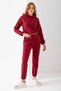 Women's Hooded California Embroidered Stopper Detailed Tracksuit Set Claret Red - 2606 - 3