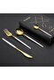 4-Piece Stainless Steel Cutlery Set White/Gold - 5