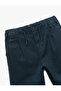 Cotton Button Detailed Navy Blue Boy's Trousers 6Wkb40009Tw - 3