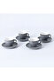8-Piece Kiln Variable Glaze Process Round Linear Ceramic 200 ml Coffee Cup And Sauce