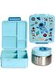Kids Bento Lunch Box with Thermos Jar – Leakproof Stainless Steel 4 Compartment Lunch