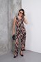 Ethnic Pattern Thick Straps Waist Elastic Burumuch Fabric Women's Jumpsuit - 5