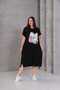 Women's Plus Size Black, Low Sleeve, Shoes Pattern Ornamental Lace-Up Pocket Dress 65N39075 - 4