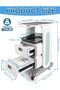 Globalsatar Multi-Use Medical and Salon Trolley Cart with 2 Drawers - ABS Rolling Cart - 2