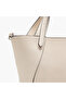 Solid Tote Bag with Detachable Strap and Zip Closure - 6