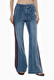 Striped Retro Style Spanish Leg Jean - 3