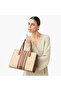 Textured Tote Bag with Double Handles and Zip Closure - 2
