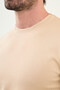 Plain Slim Fit Crew Neck Long Sleeve Men's T-Shirt Dark Beige - 36839.24K - 2