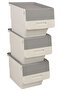Motek 33 Liter White Gray Wheeled 3*33 Lt Set of 3 Organizer + Cleaning Set - 3
