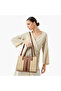 Textured Tote Bag with Double Handles and Zip Closure - 8